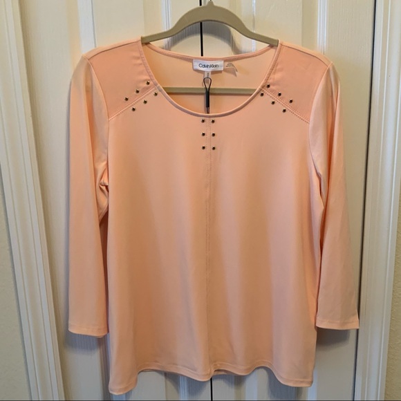 NWT Calvin Klein Peach Top - Picture 1 of 5